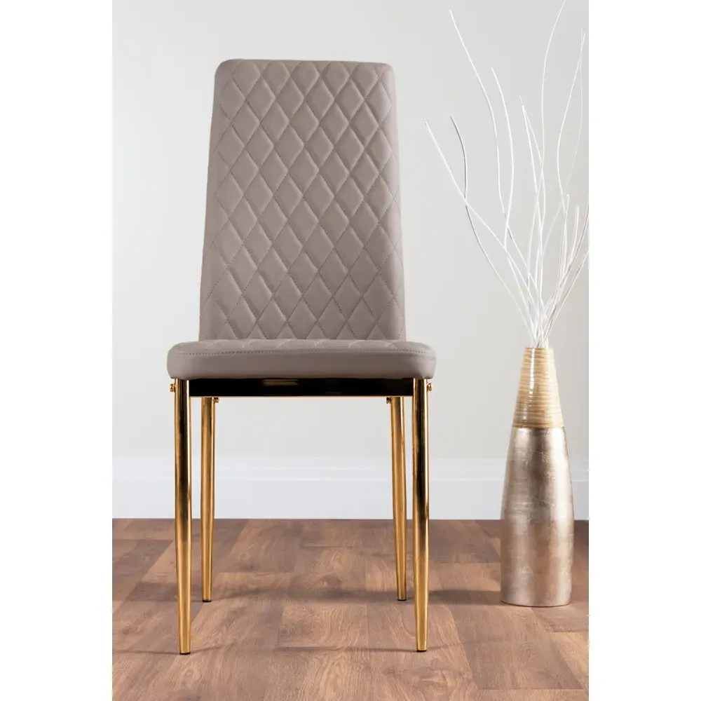 Valera Set of 6 Dining Chairs - Cappuccino, Faux Leather