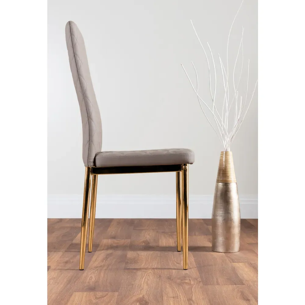 Valera Set of 6 Dining Chairs - Cappuccino, Faux Leather