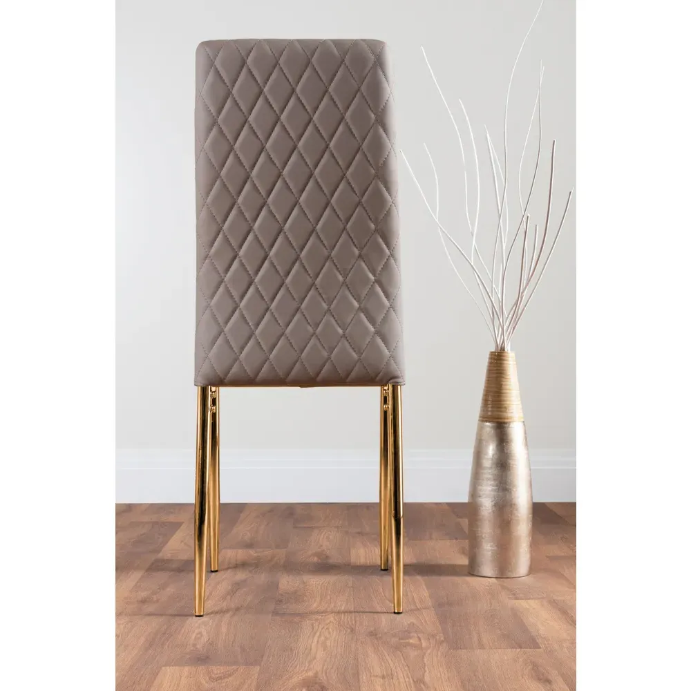 Valera Set of 6 Dining Chairs - Cappuccino, Faux Leather