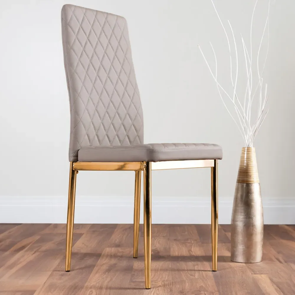 Valera Set of 6 Dining Chairs - Cappuccino, Faux Leather