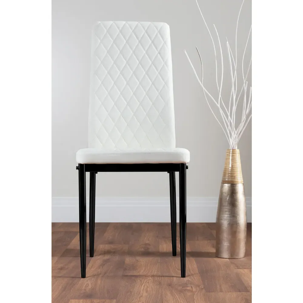 Valera Set of 6 Dining Chairs - White, Faux Leather