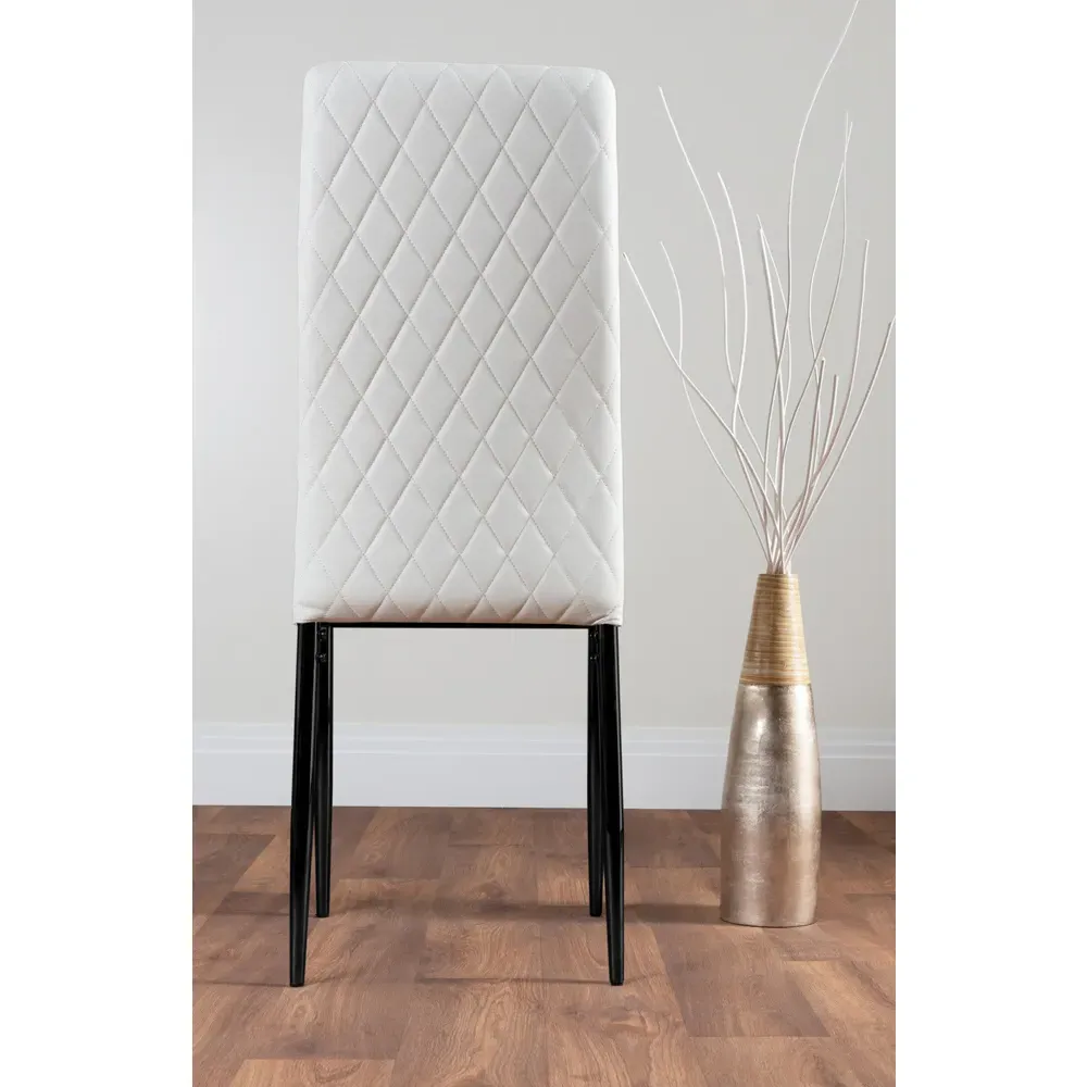 Valera Set of 6 Dining Chairs - White, Faux Leather