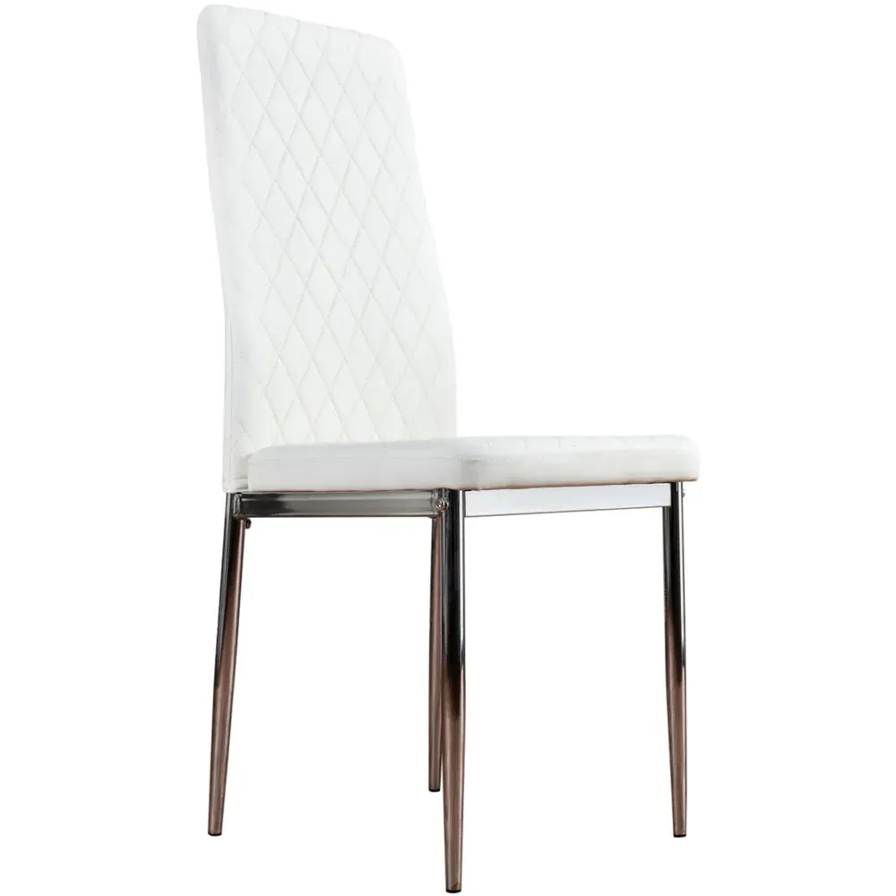 Valera Set of 6 Dining Chairs - White, Faux Leather