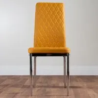 Valera Set of 6 Dining Chairs - Yellow, Faux Leather