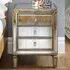 Veneto 3 Drawer Bedside Table - Silver, Mirrored