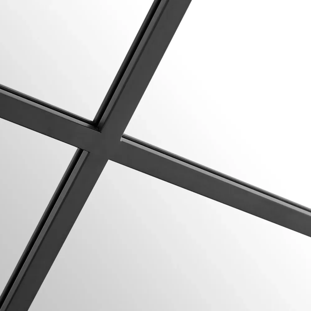 Yuki Full Length Window Wall Mirror - Black, Iron