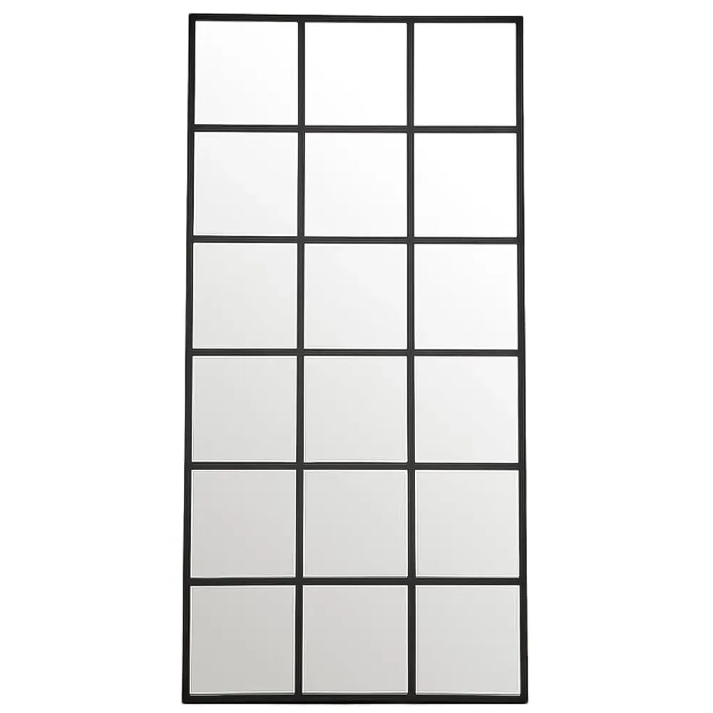 Yuki Medium Window Wall Mirror - Black, Iron image