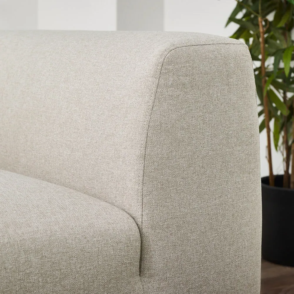 Zara 2-Seater Sofa - Cream, Recycled Fabric
