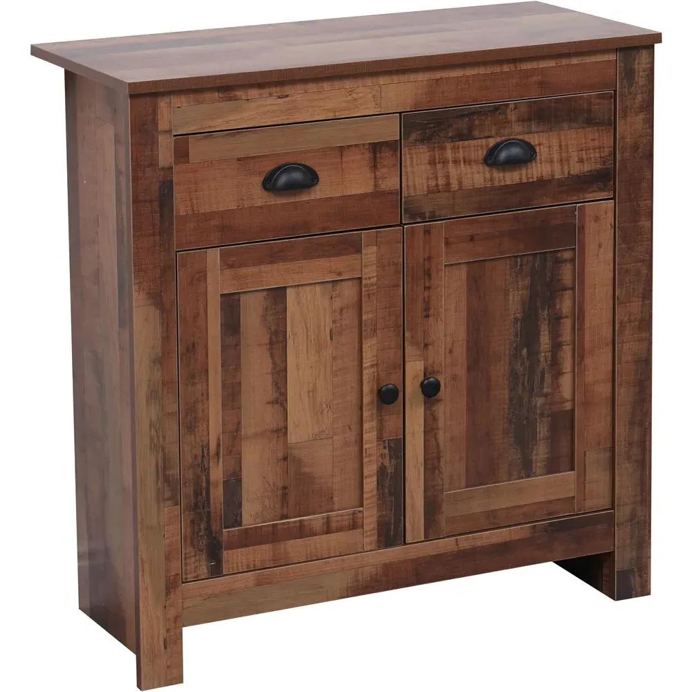 2 Door 2 Drawer Sideboard - Brown, Chipboard