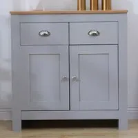 2 Door 2 Drawer Sideboard - Grey, Oak Effect