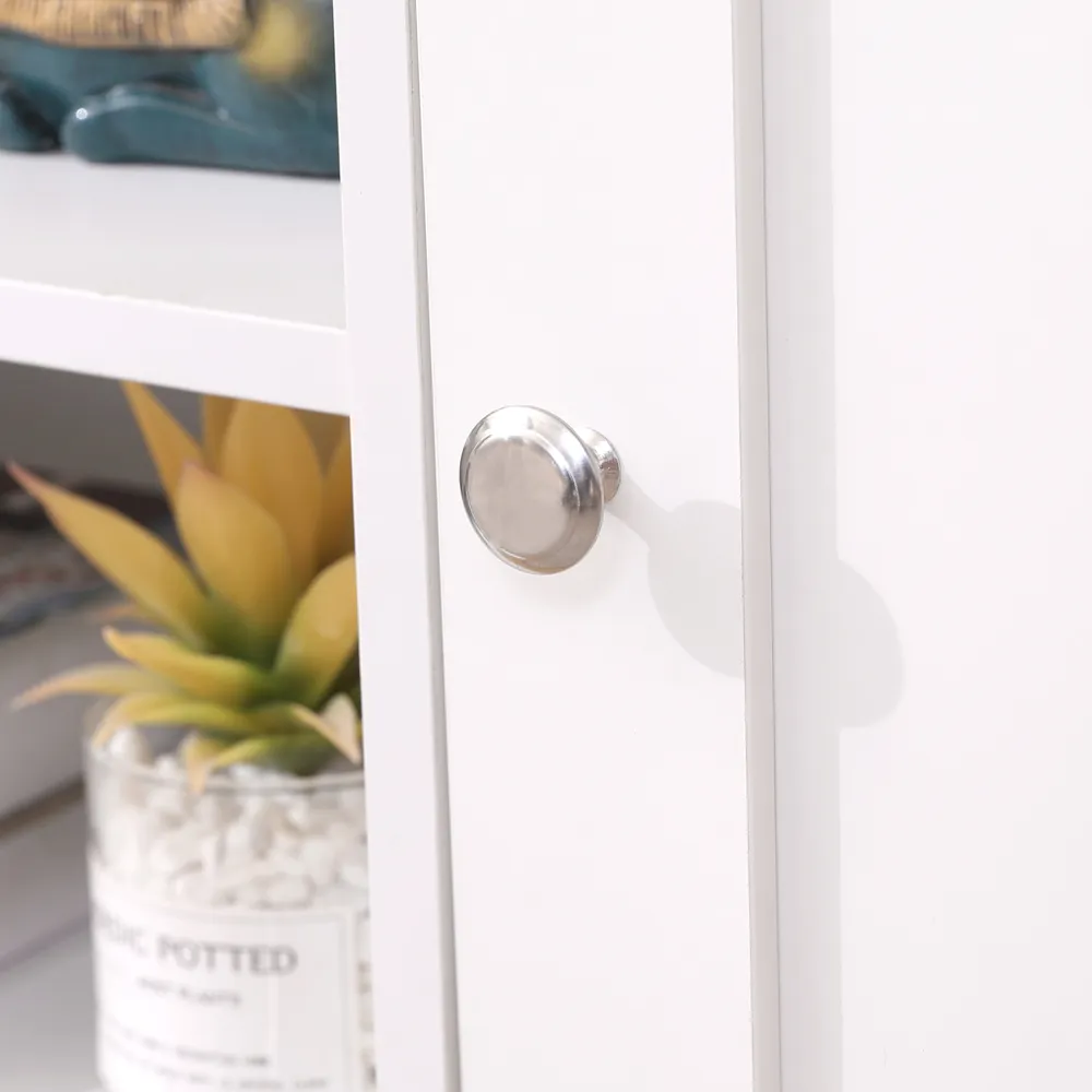 2 Door TV Unit with Storage - White, Oak