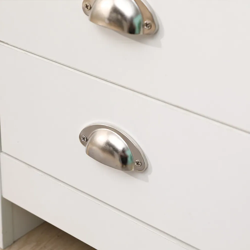 2 Drawer Bedside Table Set of 2 - White, Oak Effect