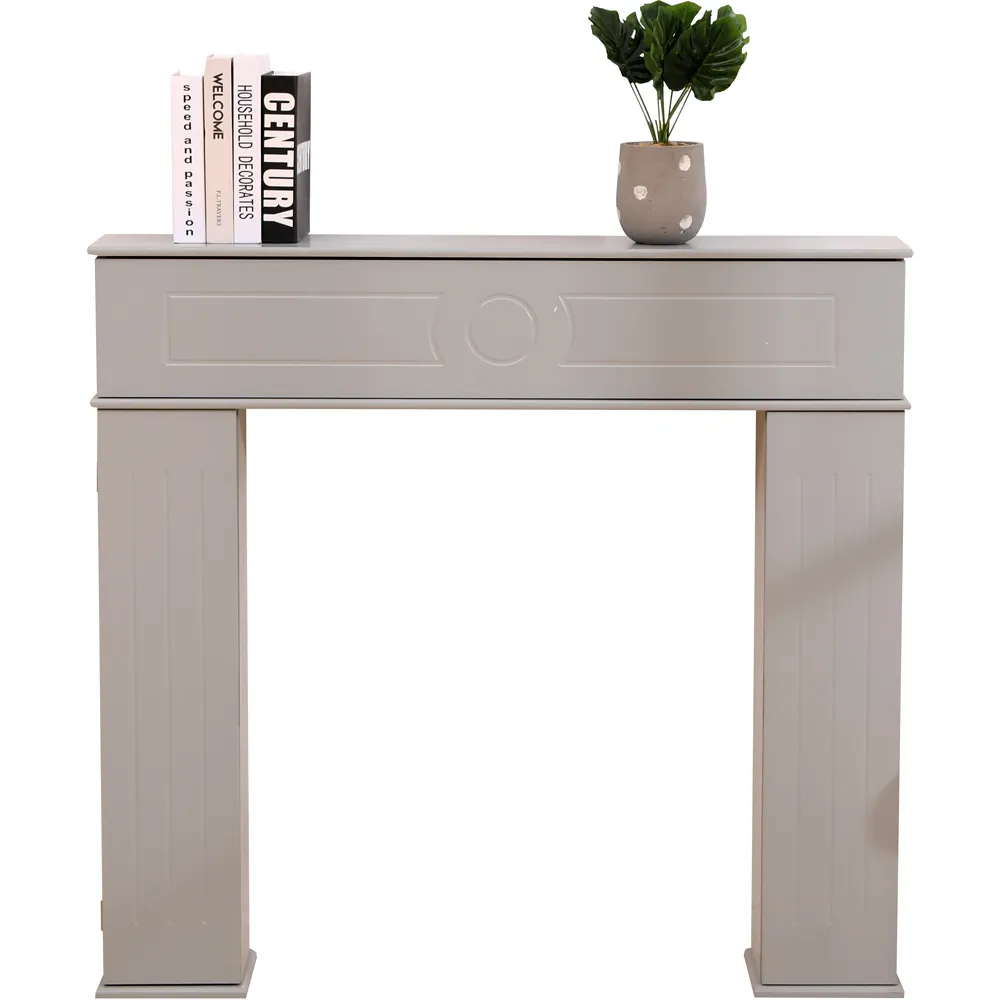 3 Door Fireplace Surround Storage Unit - Grey, MDF