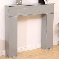 3 Door Fireplace Surround Storage Unit - Grey, MDF