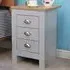 3 Drawer Bedside Table Set of 2 - Grey, Oak Effect