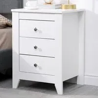 3 Drawer Bedside Table Set of 2 - White, Chipboard