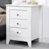3 Drawer Bedside Table Set of 2 - White, Chipboard