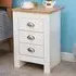 3 Drawer Bedside Table Set of 2 - White, Oak Effect