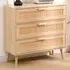 3 Drawer Chest of Drawers with Rattan Front - Natural, Wood