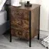 3 Drawer Industrial Wooden Nightstand Set of 2 - Brown, Black