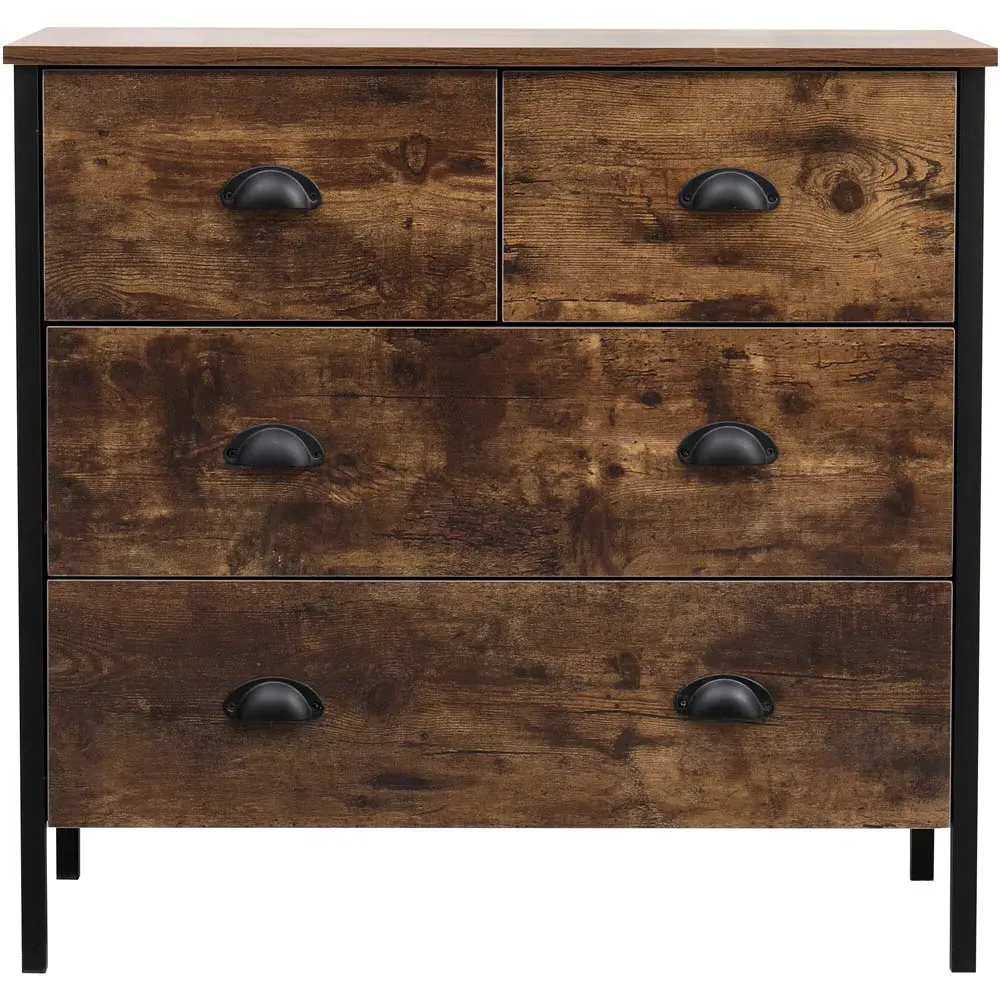 4 Drawer Chest of Drawers - Black, Chipboard