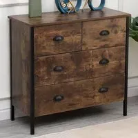 4 Drawer Chest of Drawers - Black, Chipboard