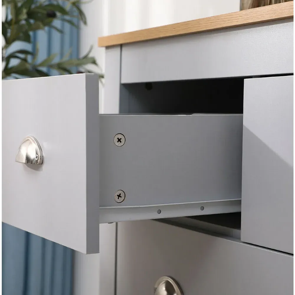 4 Drawer Chest of Drawers - Grey, Oak Effect
