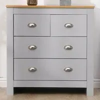 4 Drawer Chest of Drawers - Grey, Oak Effect
