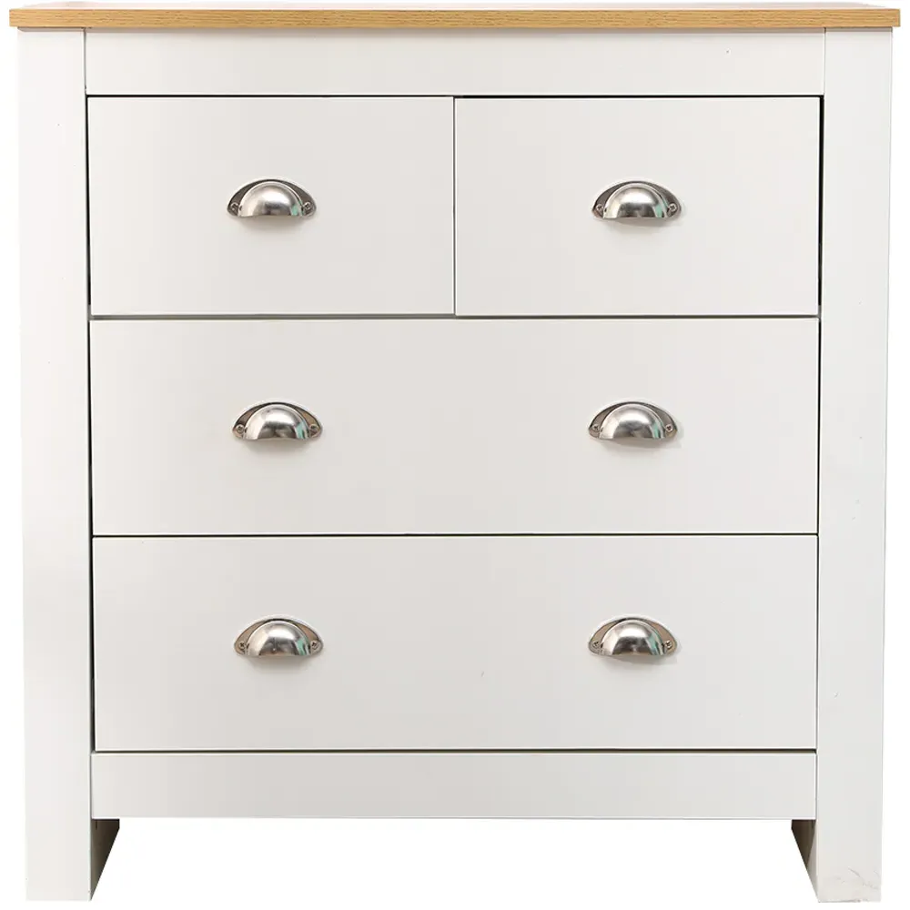 4 Drawer Chest of Drawers - White, Oak Effect