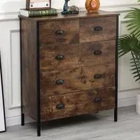 5 Drawer Chest of Drawers - Black, Chipboard