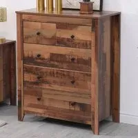 5 Drawer Industrial Chest of Drawers - Brown, Chipboard