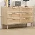 6 Drawer Chest of Drawers with Rattan Front - Natural, Wood