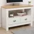 Corner TV Unit with 2 Drawers - White, Oak