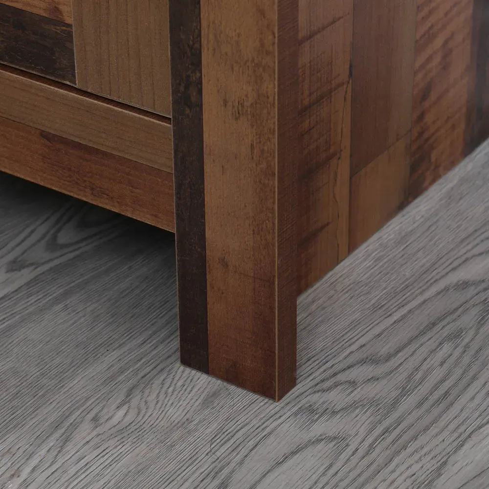 FurnitureHMD Single Door 3 Drawer Sideboard - Brown, Chipboard