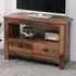 Industrial Corner TV Unit with 2 Drawers - Brown