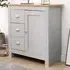 Single Door 3 Drawer Cupboard - Grey, Oak