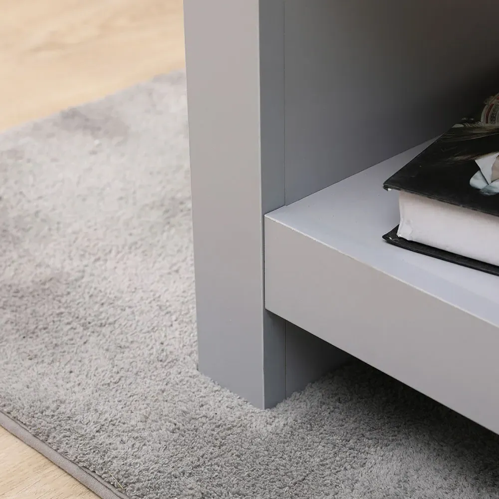 Single Shelf Coffee Table with Storage - Grey, Oak