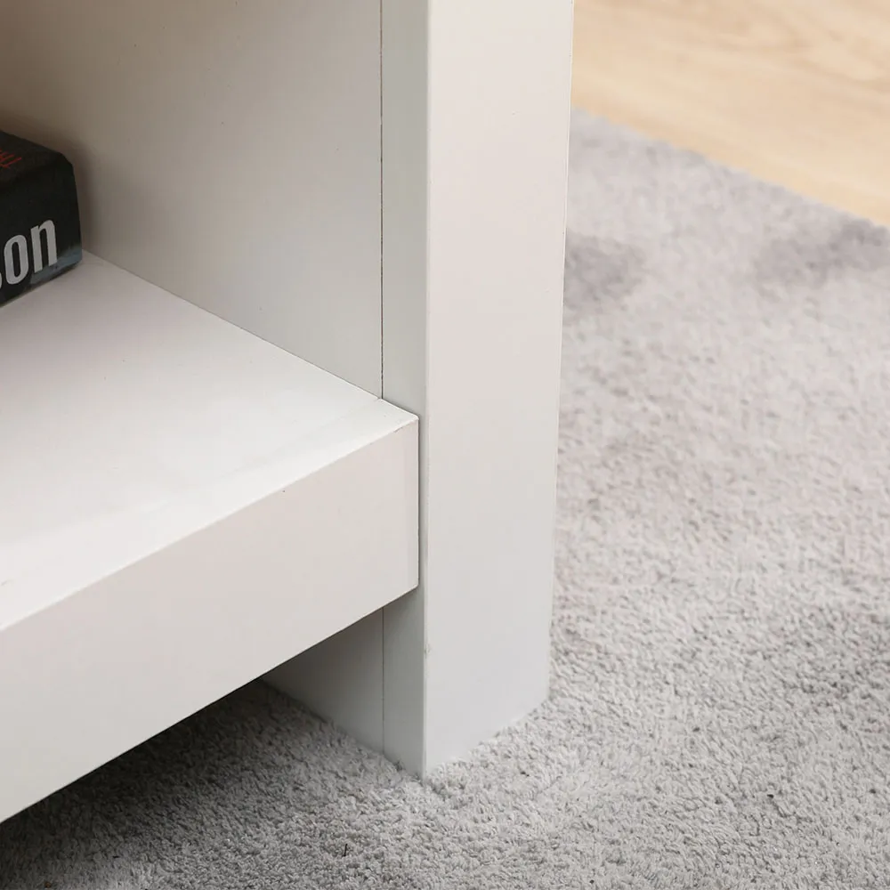 Single Shelf Coffee Table with Storage - White, Oak