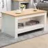 Single Shelf Coffee Table with Storage - White, Oak