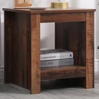 Single Shelf Side Table with Storage - Brown