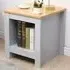 Single Shelf Side Table with Storage - Grey, Oak Effect