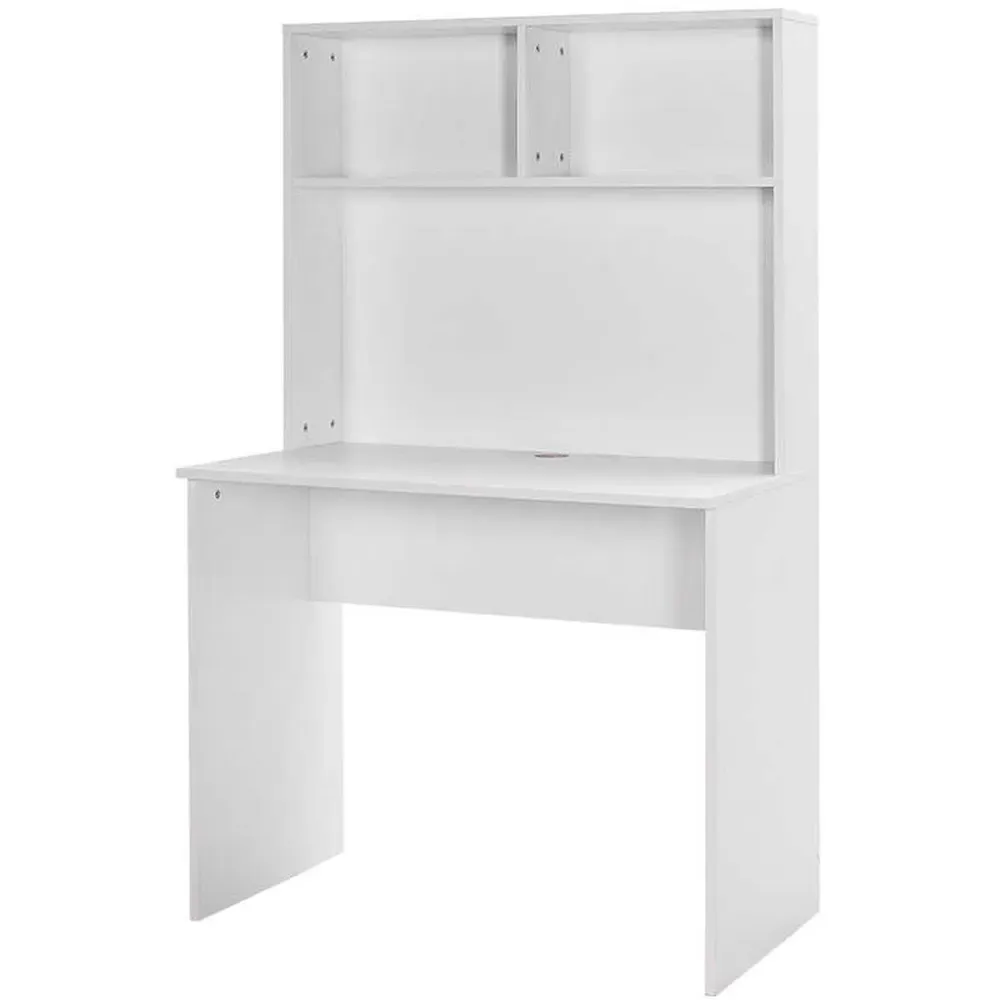 2 Shelf Study Desk with Storage - White