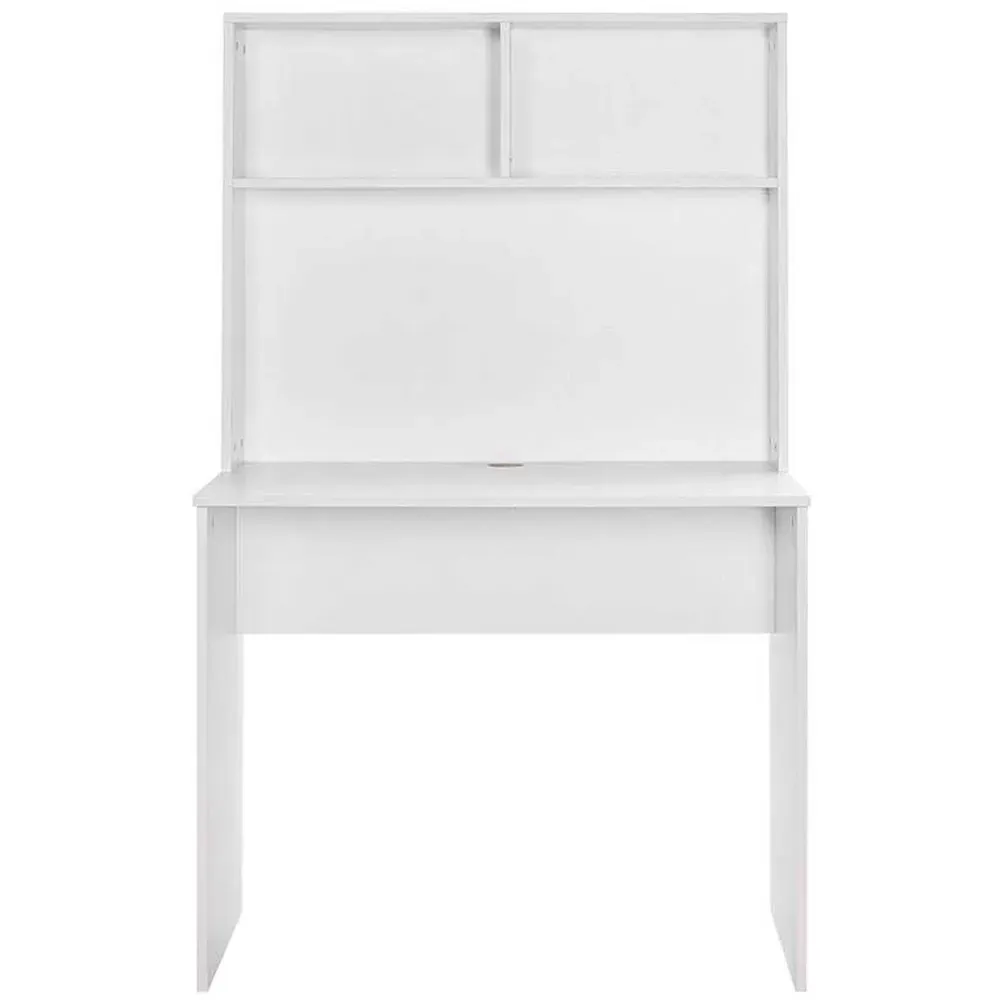 2 Shelf Study Desk with Storage - White