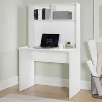 2 Shelf Study Desk with Storage - White