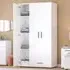 3 Door Single Drawer Triple Wardrobe - White