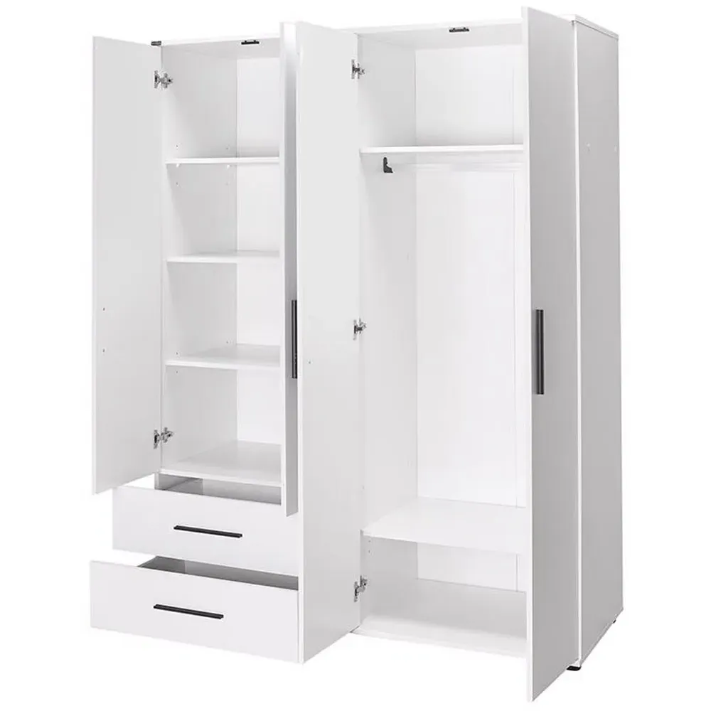 4 Door 2 Drawer Quad Wardrobe - White