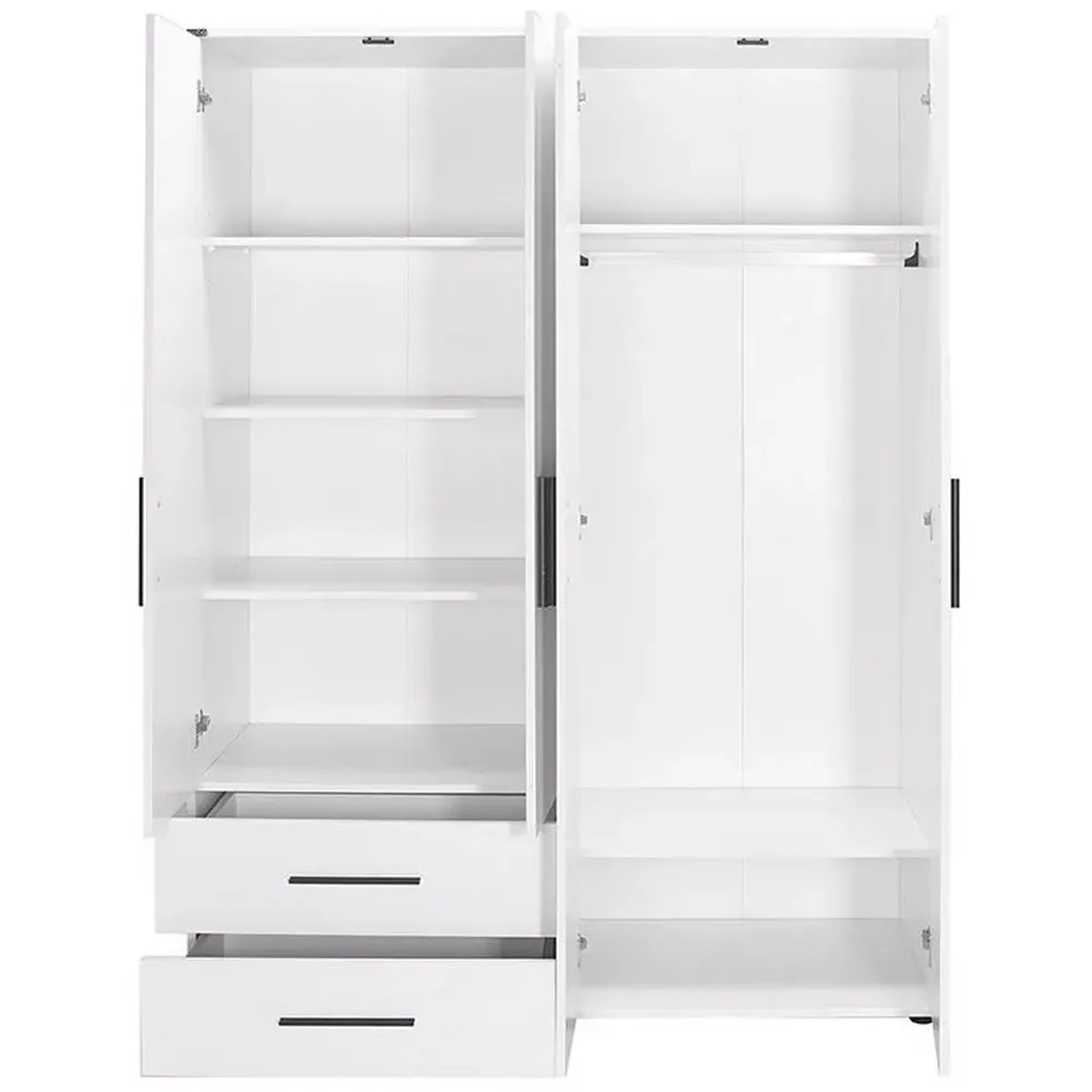 4 Door 2 Drawer Quad Wardrobe - White