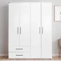 4 Door 2 Drawer Quad Wardrobe - White
