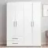 4 Door 2 Drawer Quad Wardrobe - White