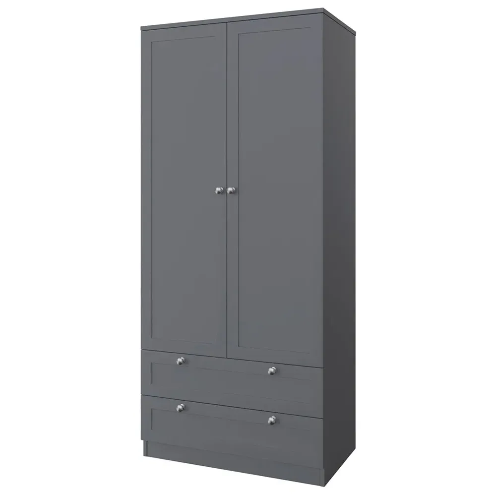 Artus 2 Door 2 Drawer Combination Wardrobe - Dark Grey
